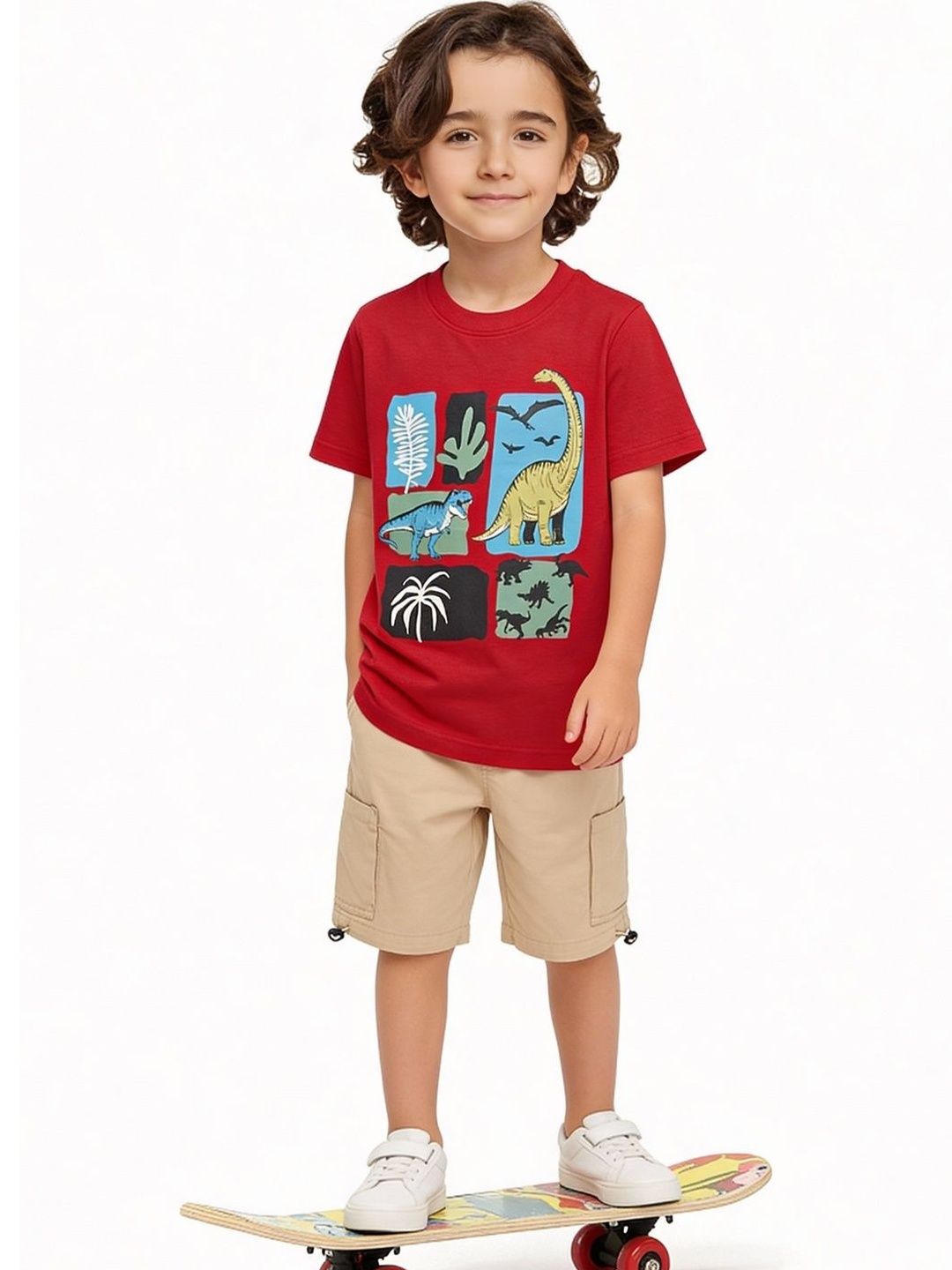 Pantaloons Junior Boys Printed Short Sleeves Round Neck T-shirt