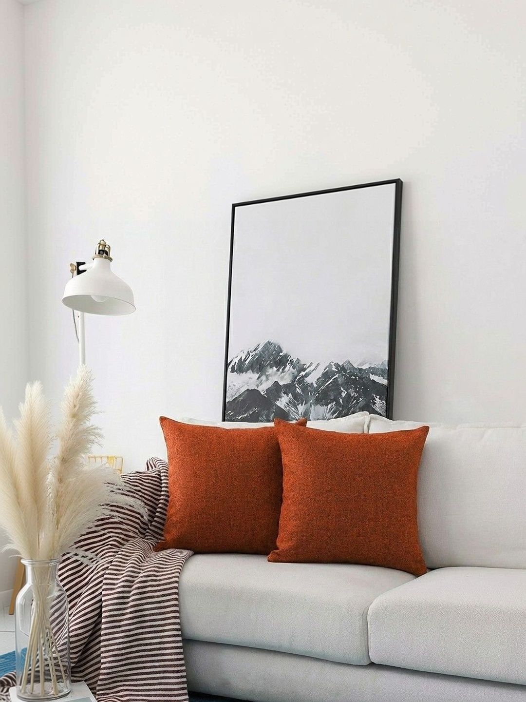Khooti Orange Set of 2 Square Cushion Covers
