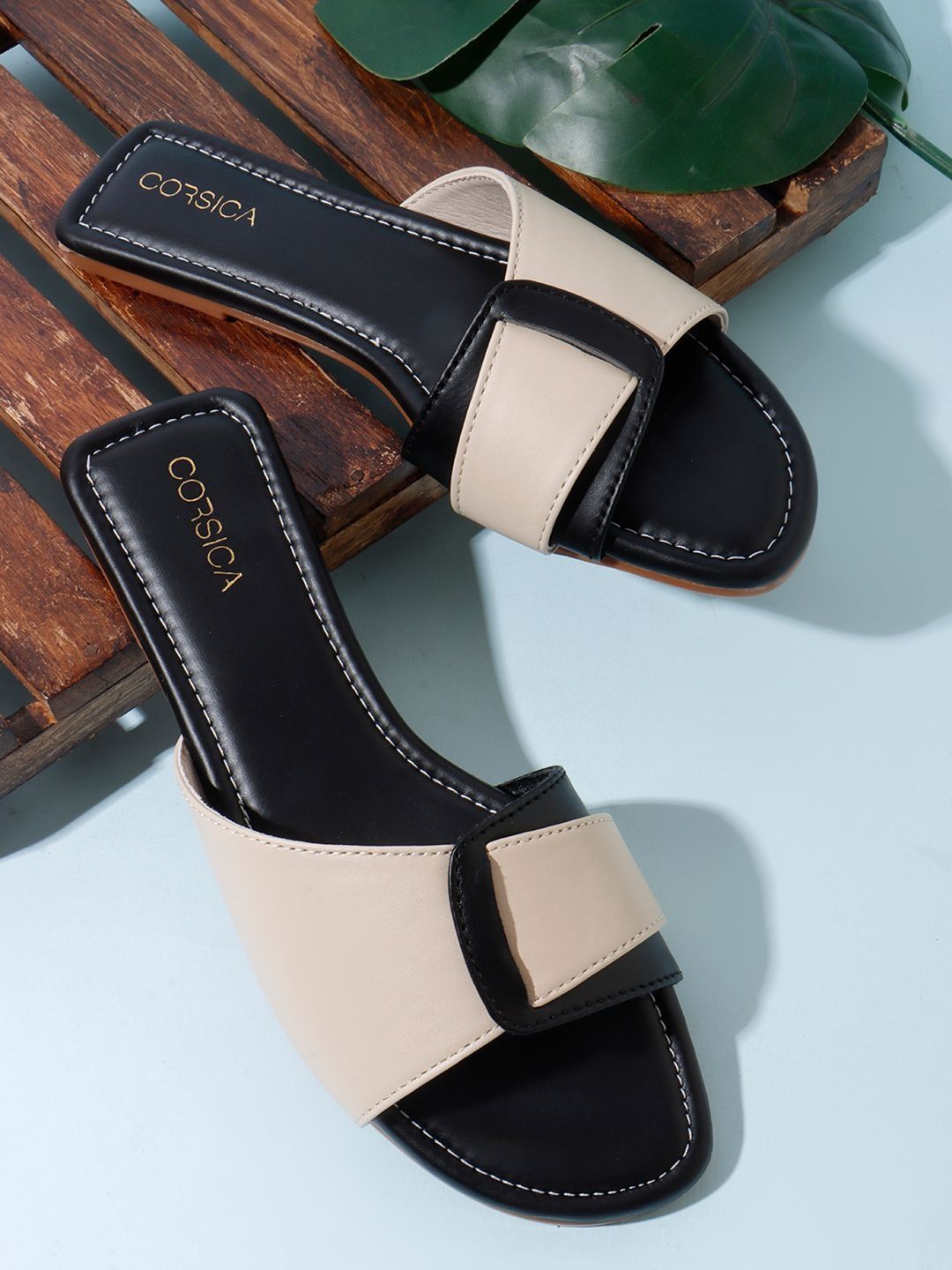 CORSICA Women Colourblocked Open Toe Flats