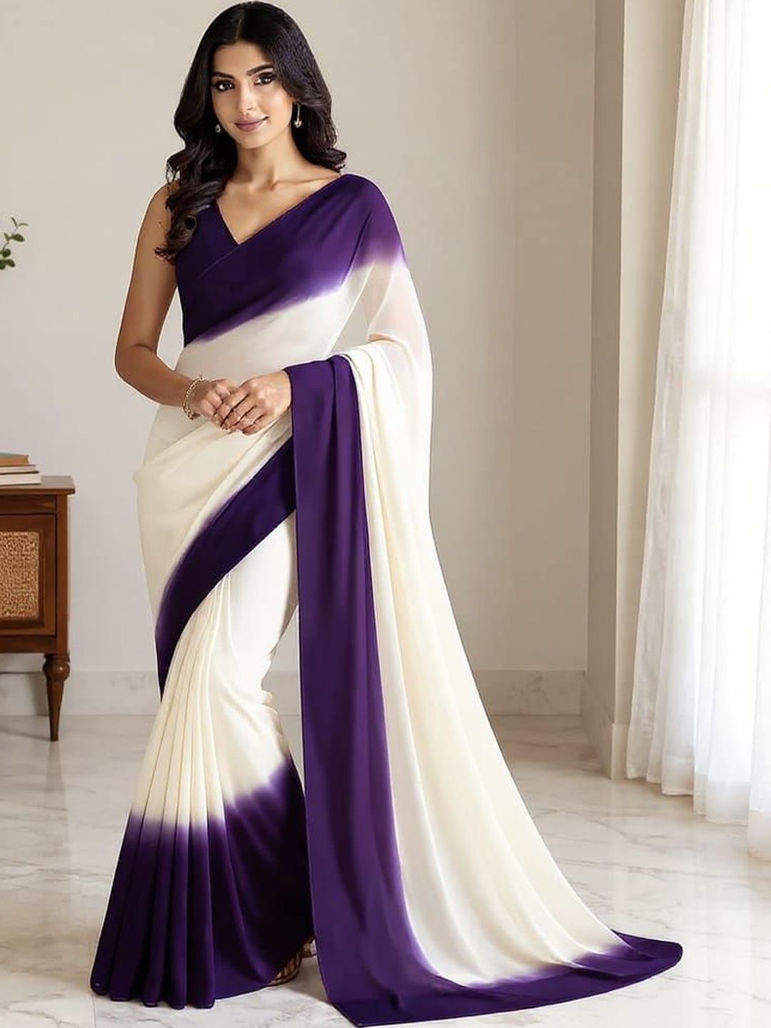 NARI DREAM Ombre Pure Georgette Saree