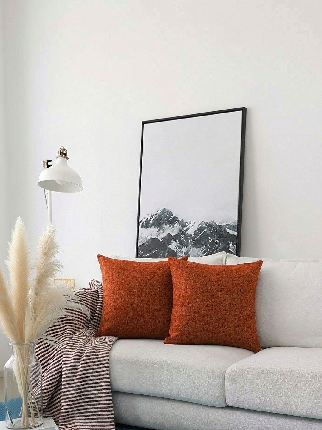 Khooti Orange Set of 2 Square Cushion Covers