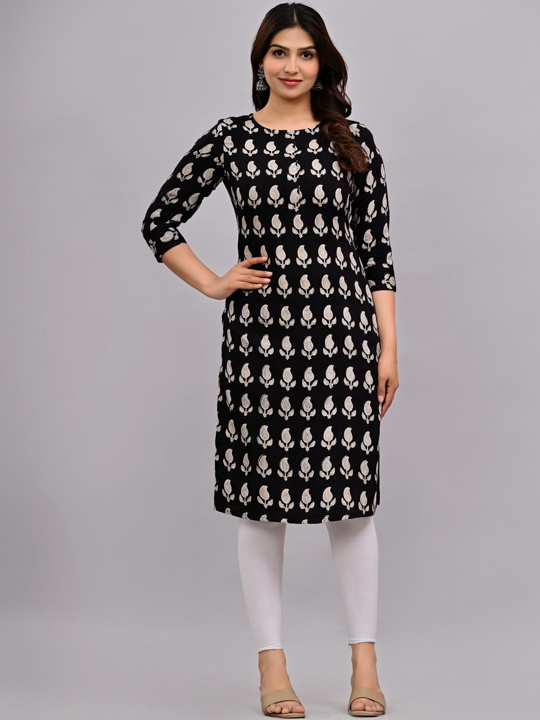 KELWA Ethnic Motifs Printed Pure Cotton Kurti