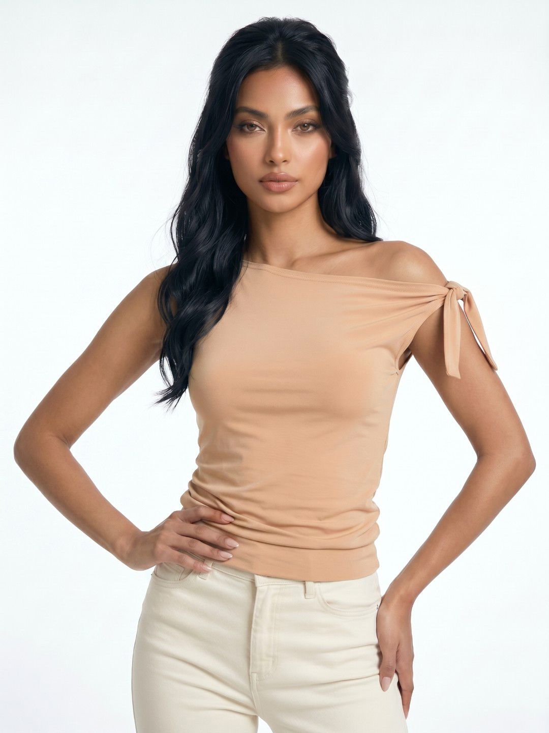 glitchez One Shoulder Top