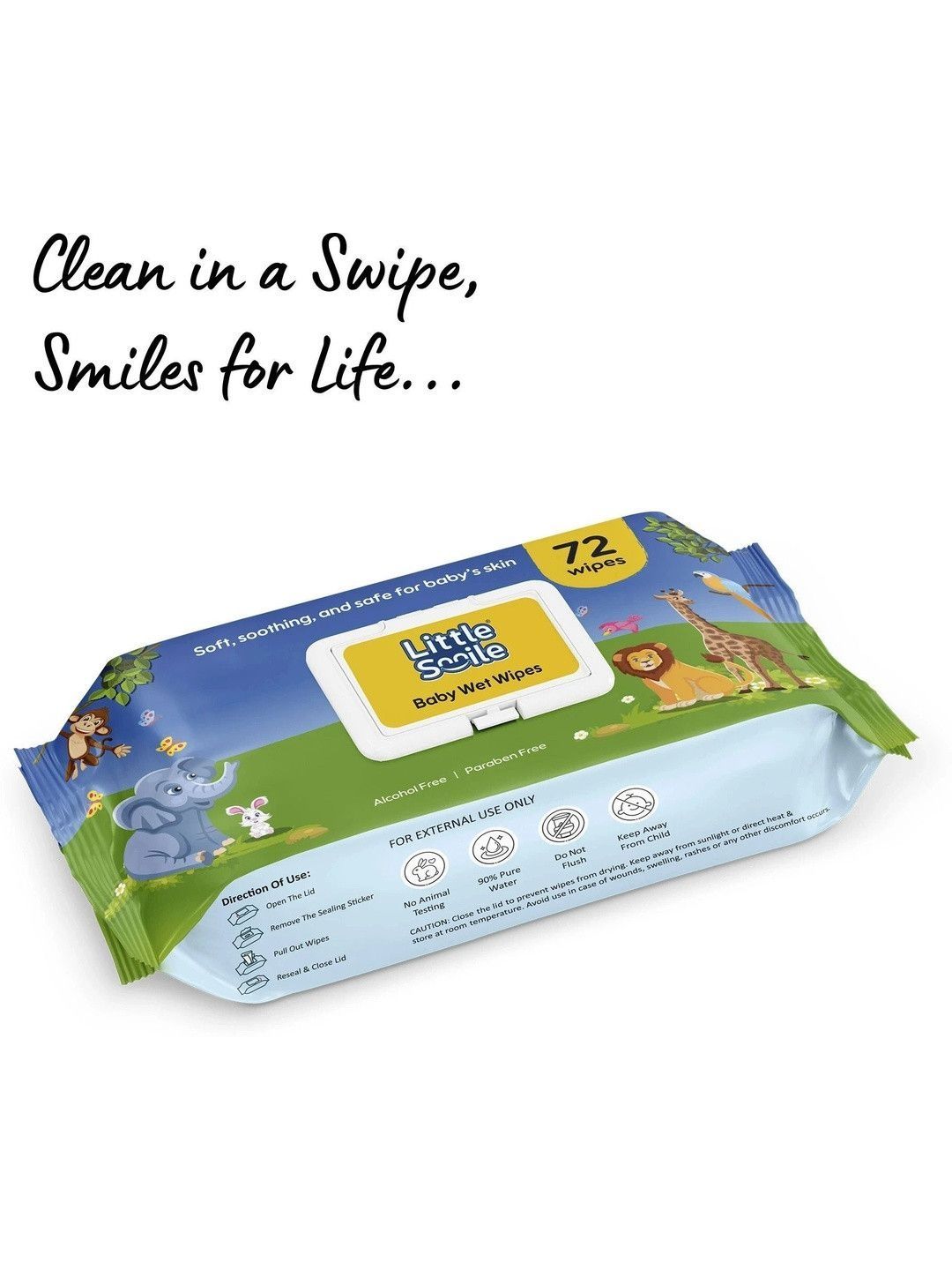 Little Smile Baby Wet Wipes - 72 Pcs