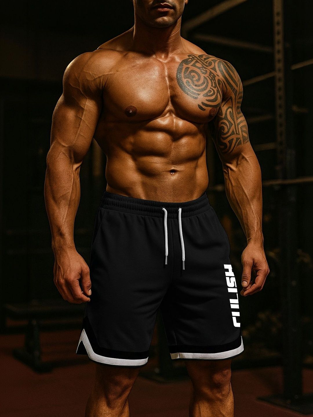 culish Men Typography Colourblocked Training or Gym Sports Shorts