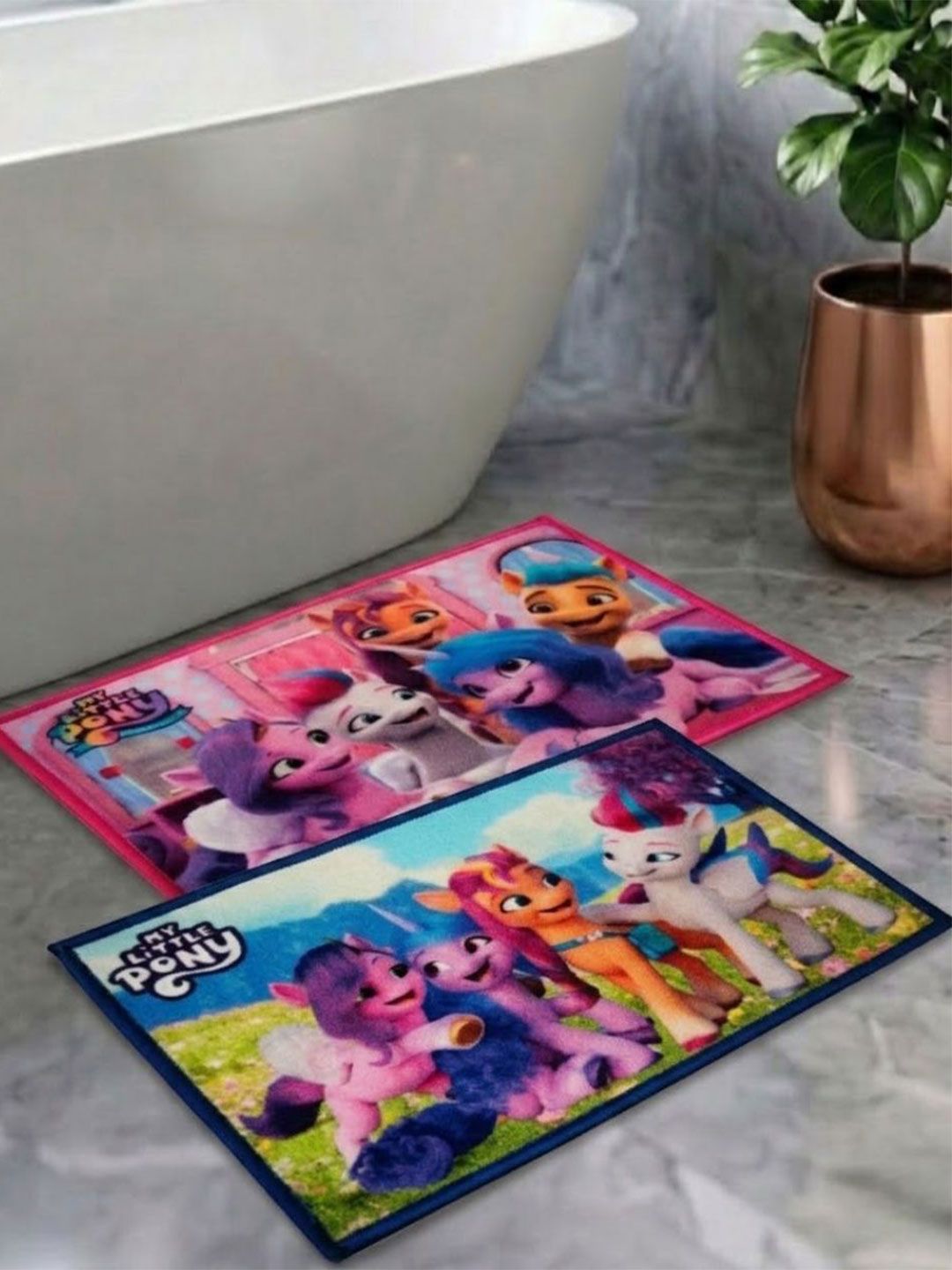 Buy Athom Living Multicolor Set Of 2 Paw Patrol Character Theme Anti Slip Bathmat 57x37cm -  - Home for Unisex Kids