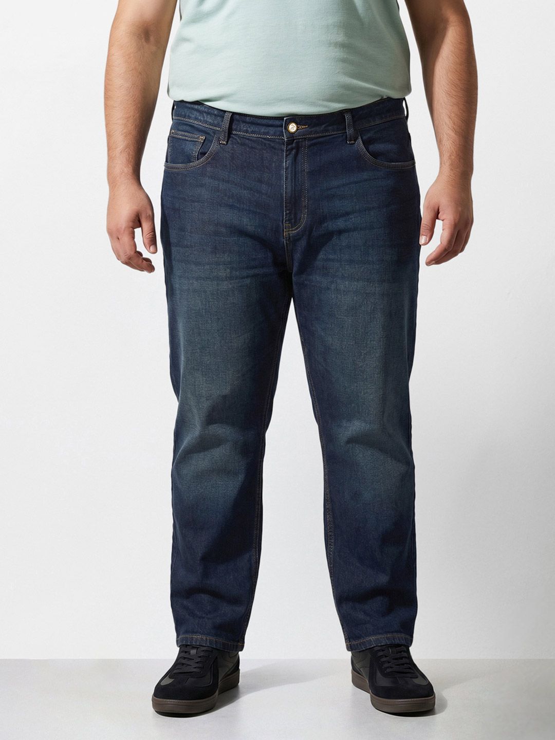 The Indian Garage Co Men Plus Size Relaxed Fit Mid-Rise Jeans