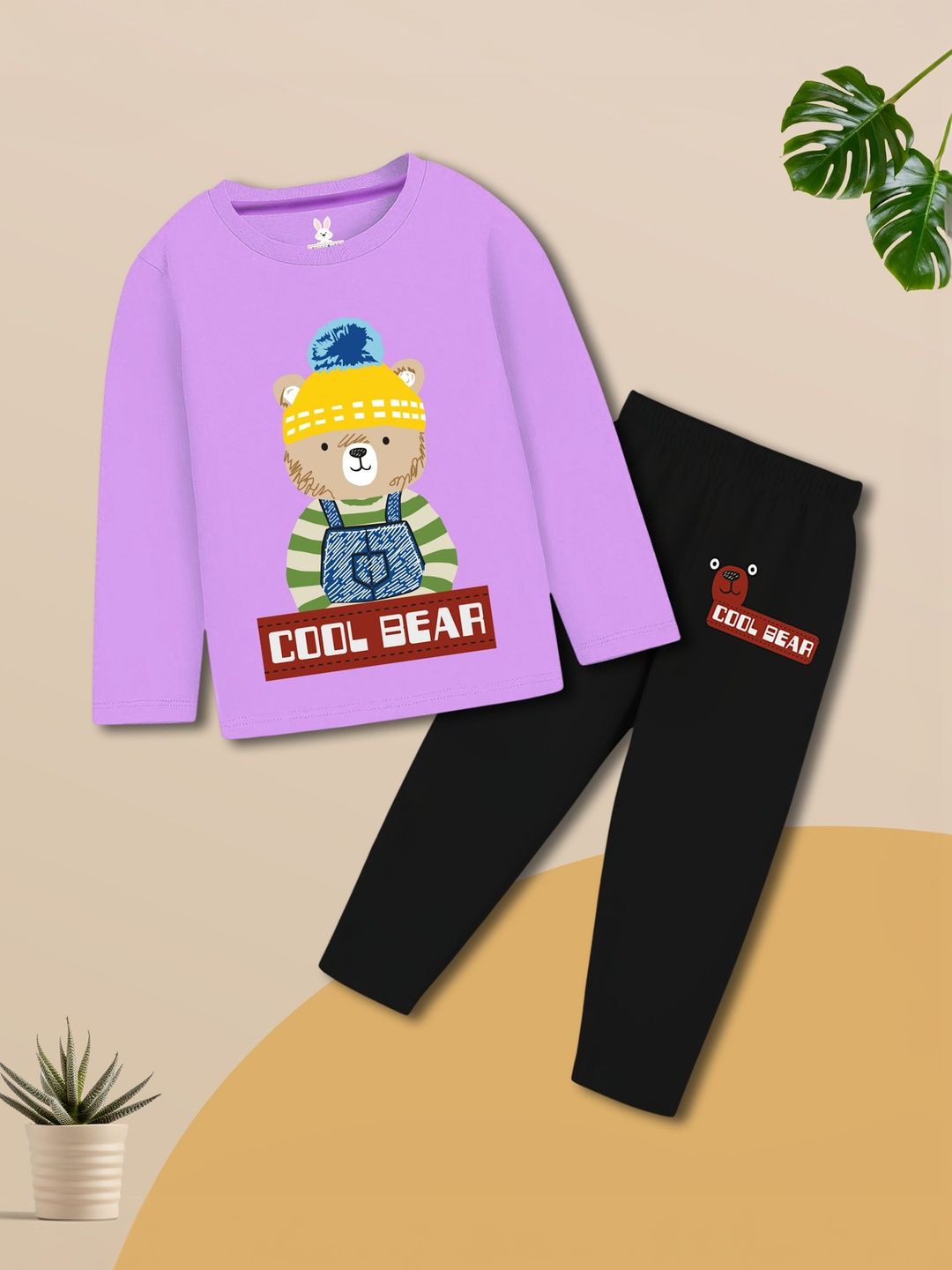 KIDSCRAFT Girls Printed Round Neck Night Suit