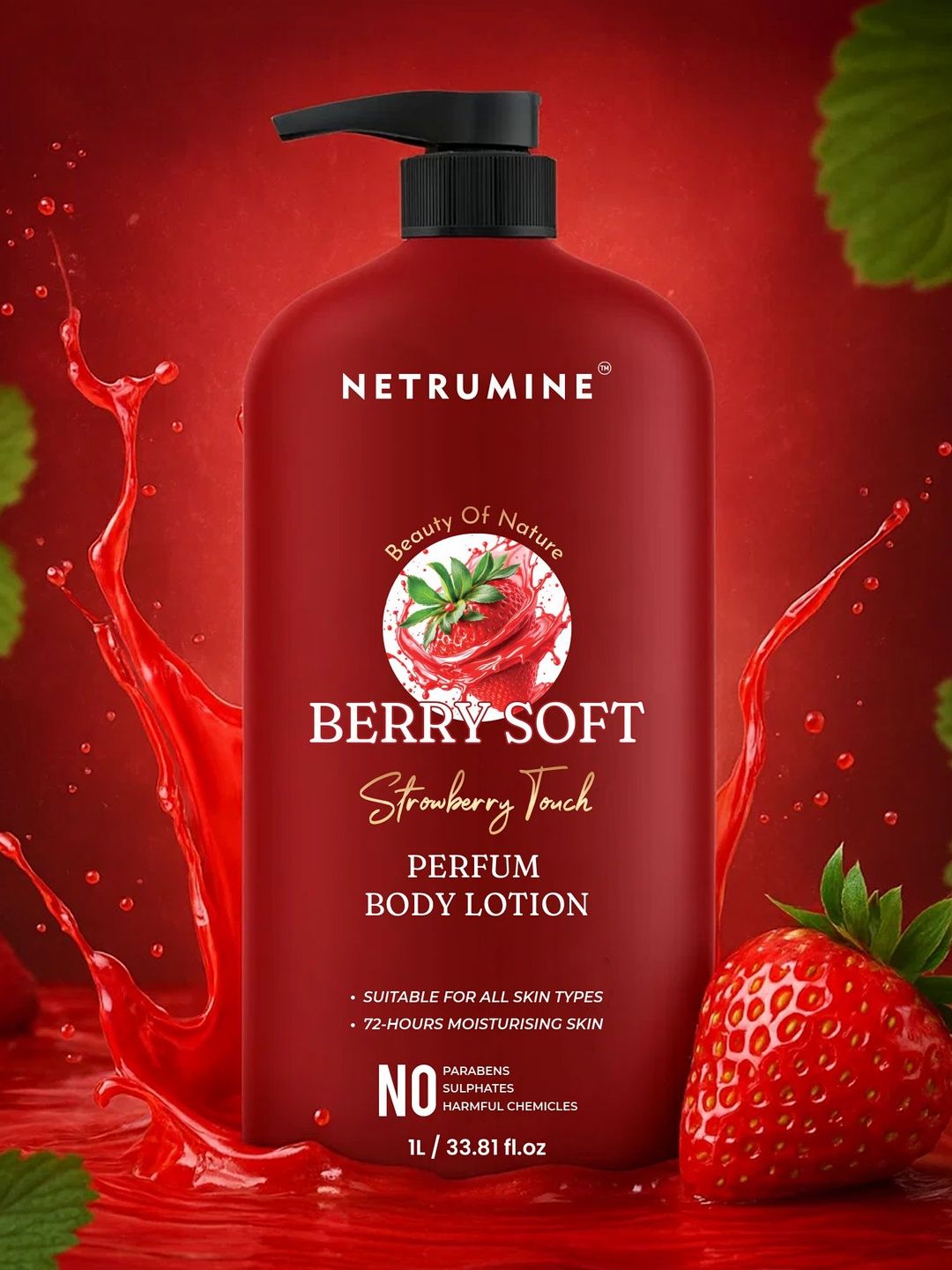 NETRUMINE Berry Soft Strawberry Perfume Body Lotion - 1L