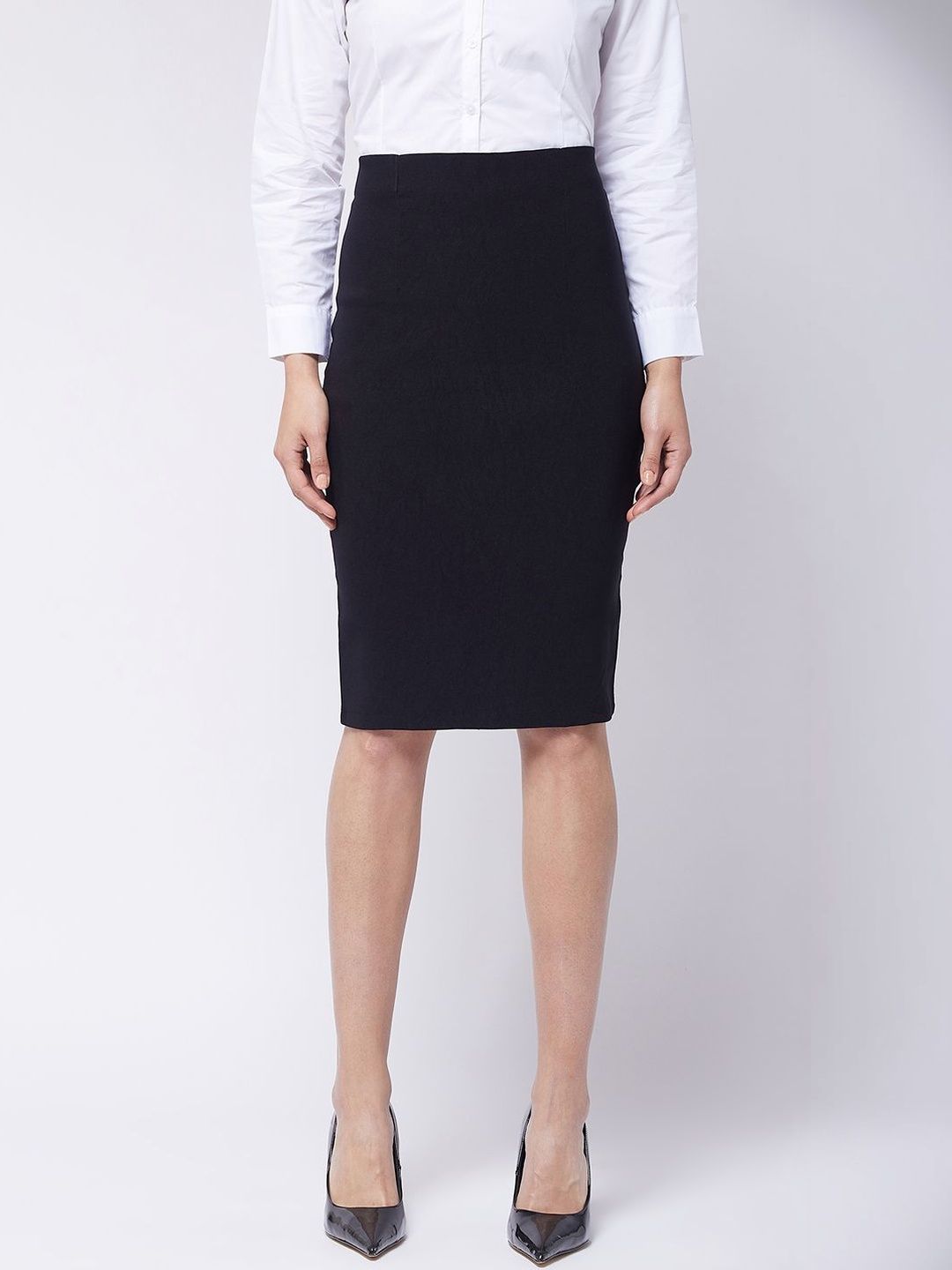 Rd designs Women Back Slit Knee Length Pencil Skirt