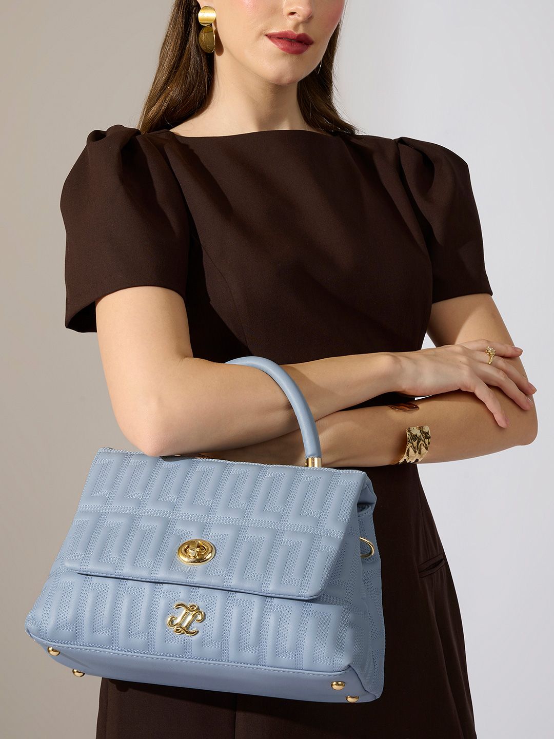 LAVIE Signature Women Quilt Marco Flap Medium Satchel Handbag