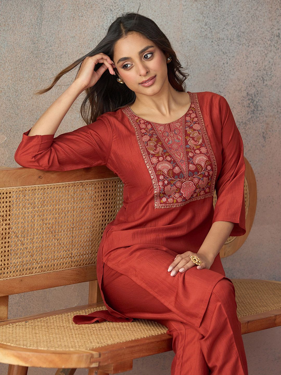 Anouk Mirage Women Jacquard Woven Kurta Set