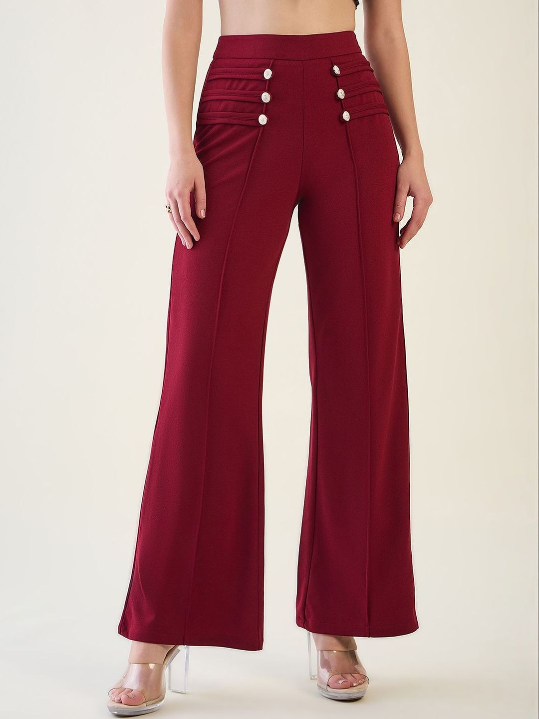 aayu Relaxed High-Rise Easy Wash Trousers