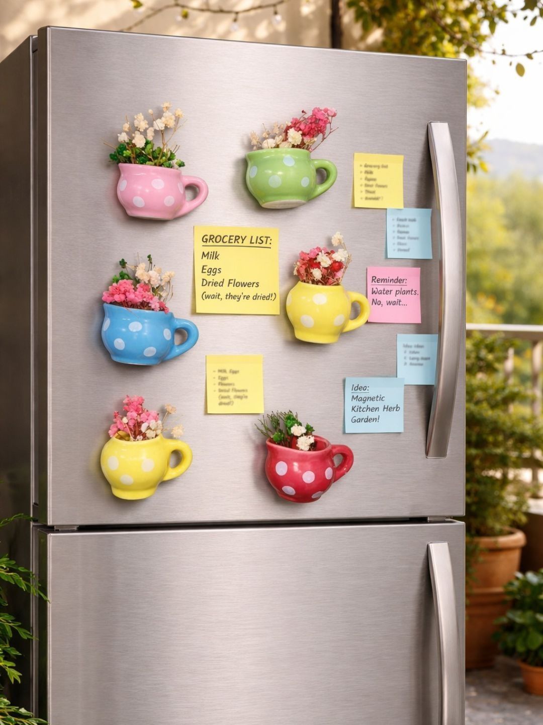ArteCasa Blue & Pink 6-Pcs Printed Decorative Magnets