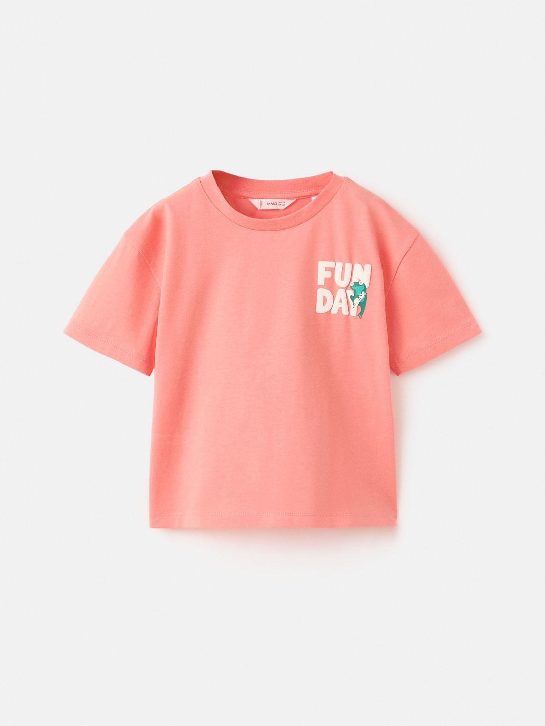 Mango Kids Boys Printed Drop-Shoulder Sleeves T-shirt