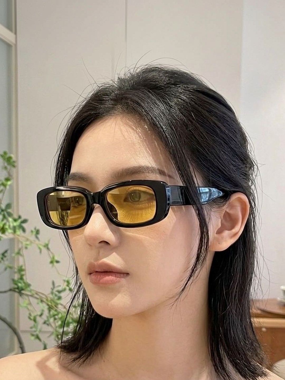 EYMEN I Unisex Yellow Sunglasses with