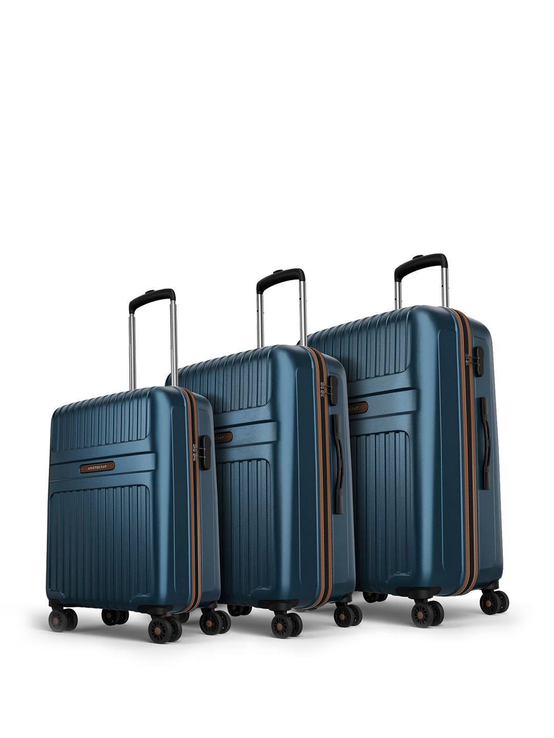 Buy Aristocrat Unisex Set Of 3 Atlas Textured Hard Sided Trolley Bags -  - Accessories for Unisex