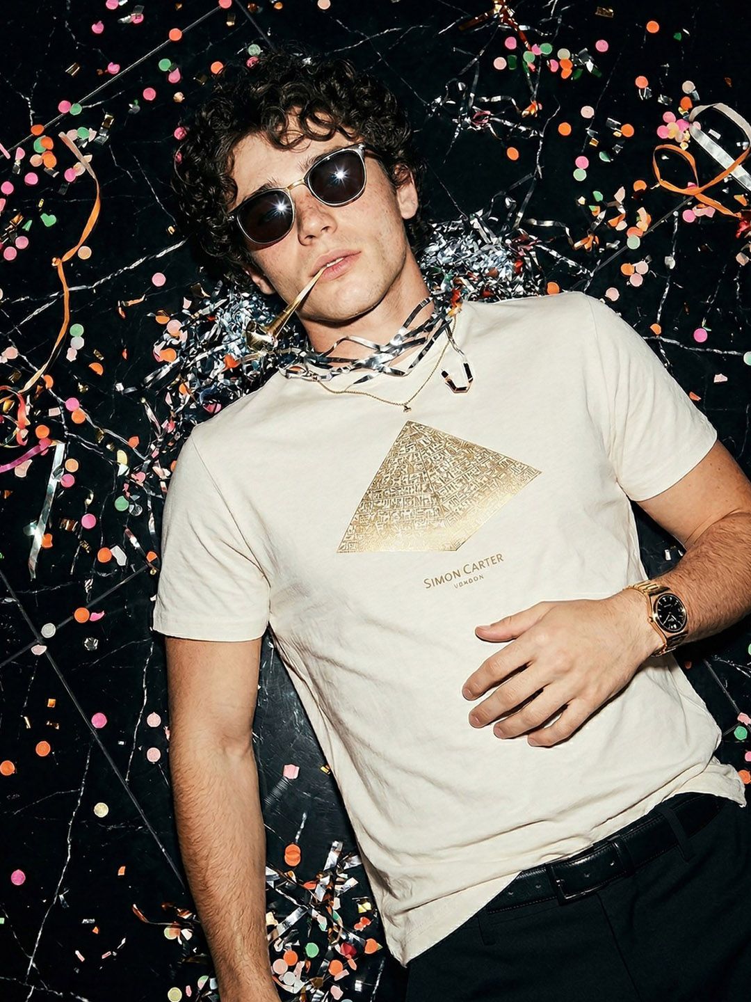 SIMON CARTER LONDON Men Printed Slim Fit T-shirt