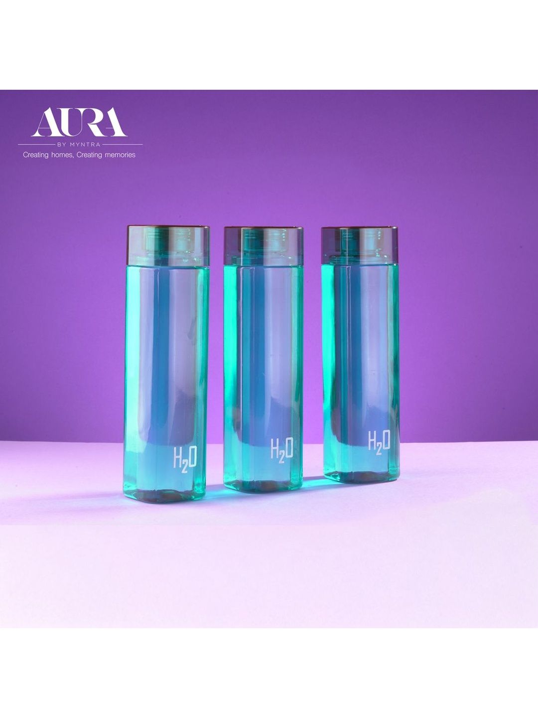 Aura Blue Set of 3 Plastic Other Water Bottle
