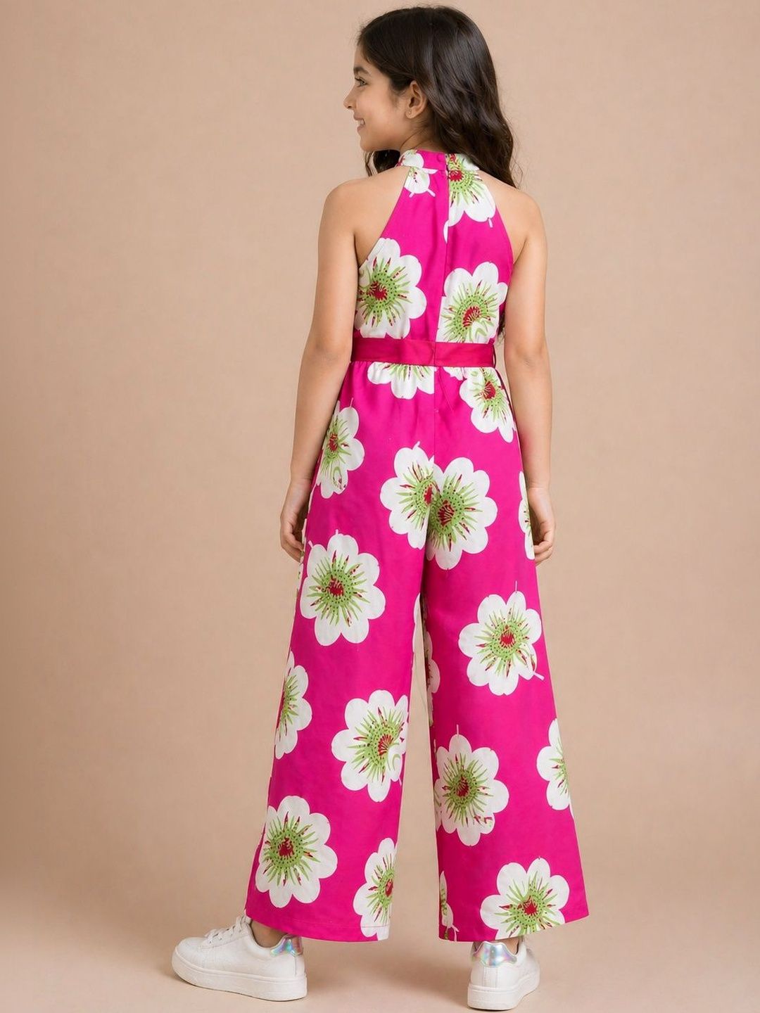 Girls Halter Neck Printed Basic Jumpsuit 2