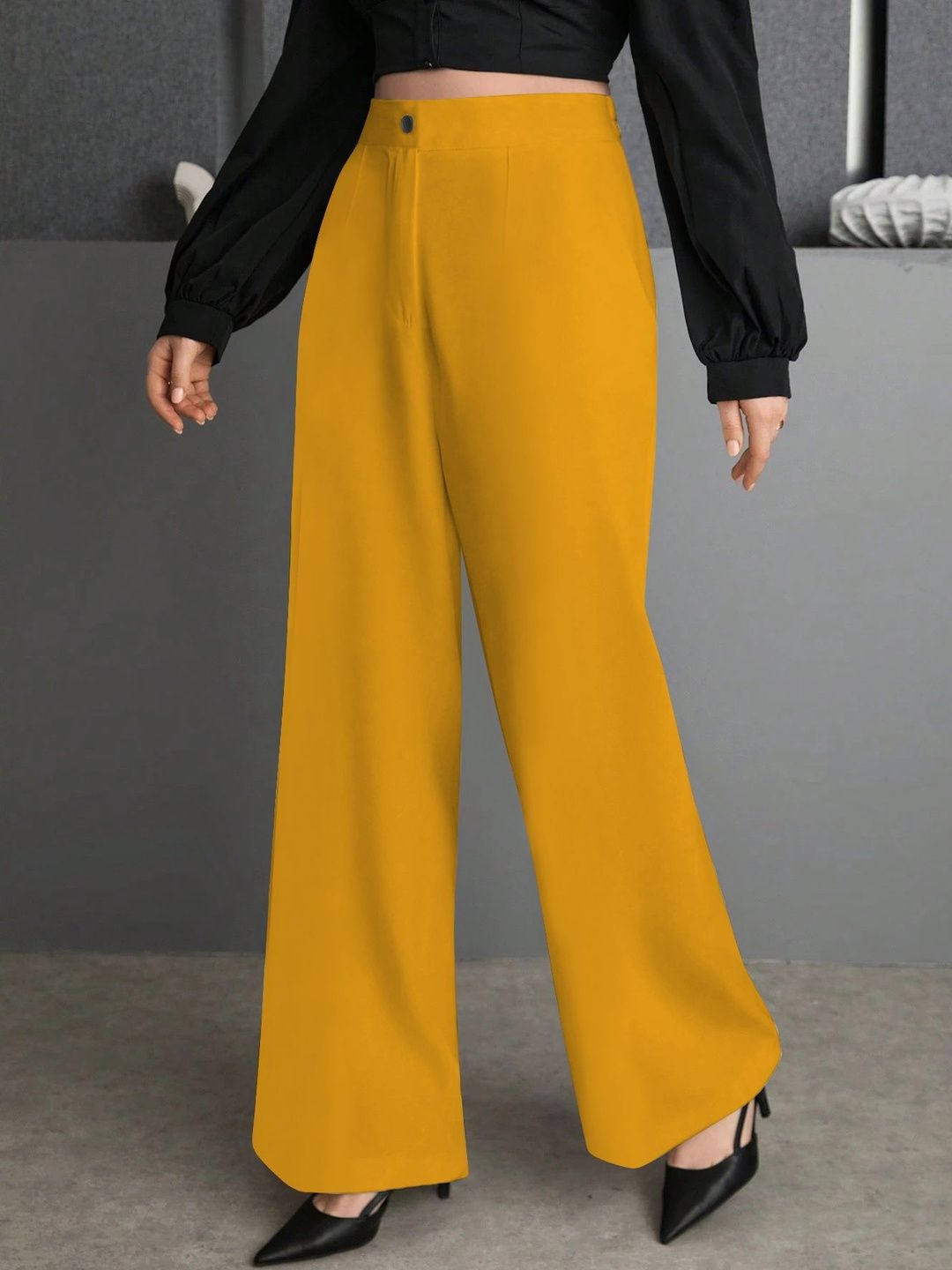 SZN Women Straight Fit High-Rise Easy Wash Trousers