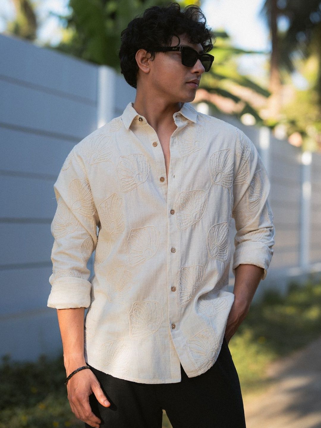 Powerlook Men Striped Spread Collar Long Sleeves Shirt