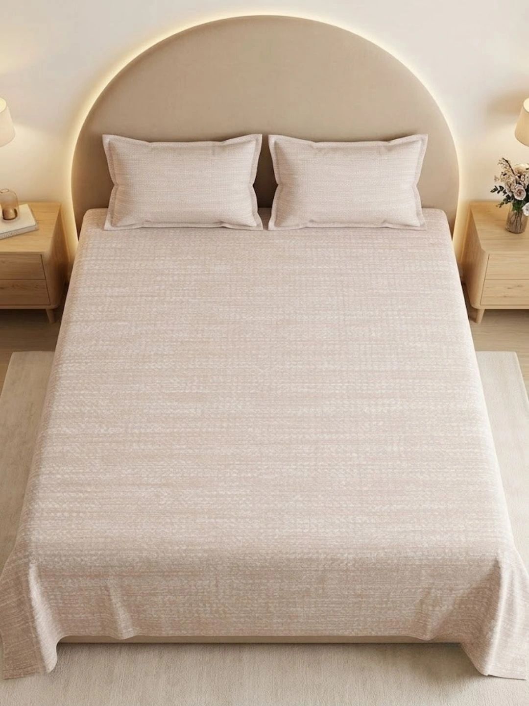 Buy DREAM WEAVERZ Beige Pure Cotton 220 TC King Superfine Bedsheet Set 108 X 89 Inches -  - Home for Unisex