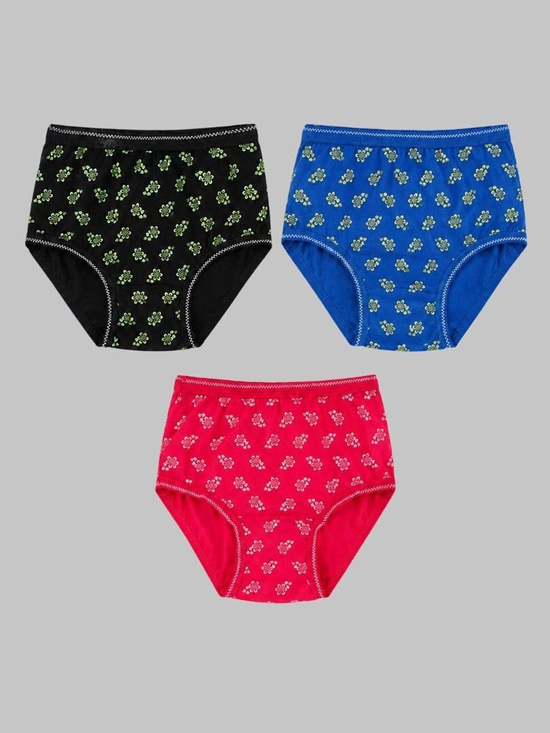 DYCA Girls Pack Of 3 Assorted Floral Printed Briefs