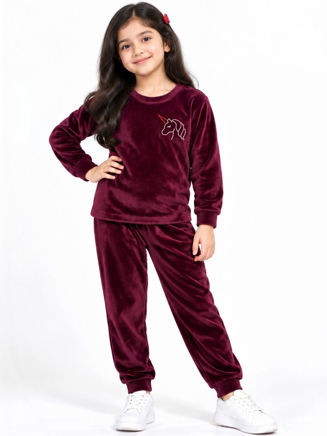 Buy KUCHIPOO Girls Solid Sweatshirt & Track Pant Clothing Set -  - Apparel for Girls