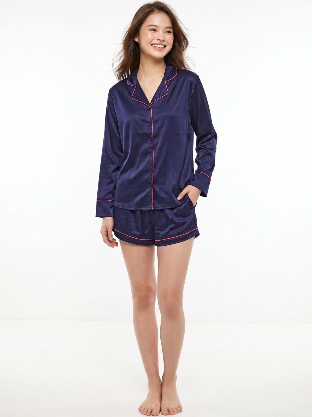 AV2 Women Navy Blue Night suit