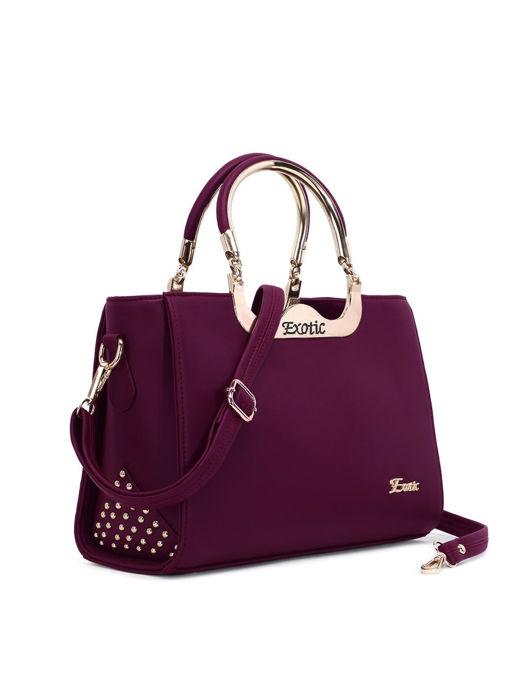 Buy Exotic Solid Zip Detail Large Structured Handheld Bag -  - Accessories for Women