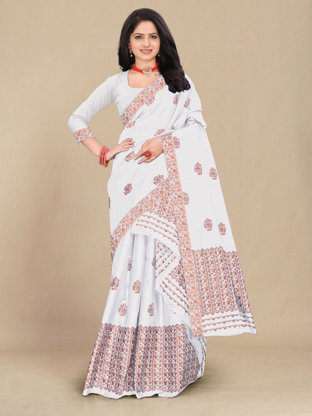 KAMDAR Jacquard Woven Design Silk Assamese Mekhela Sador