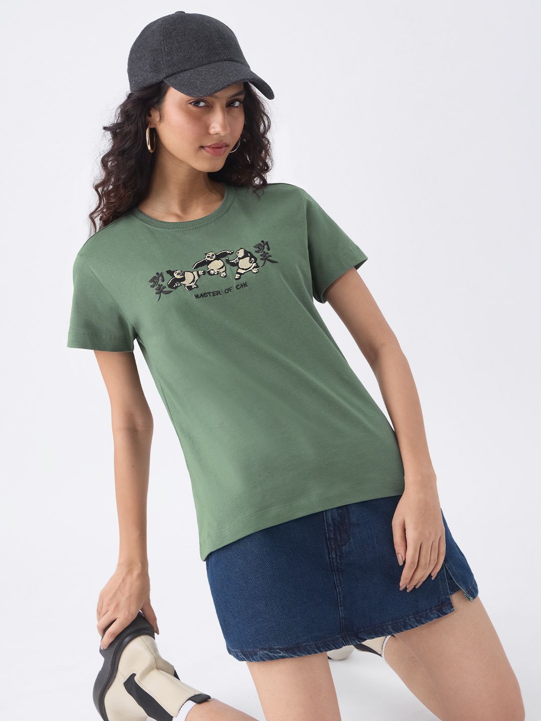 The Souled Store Women Kung Fu Panda Green Tshirts