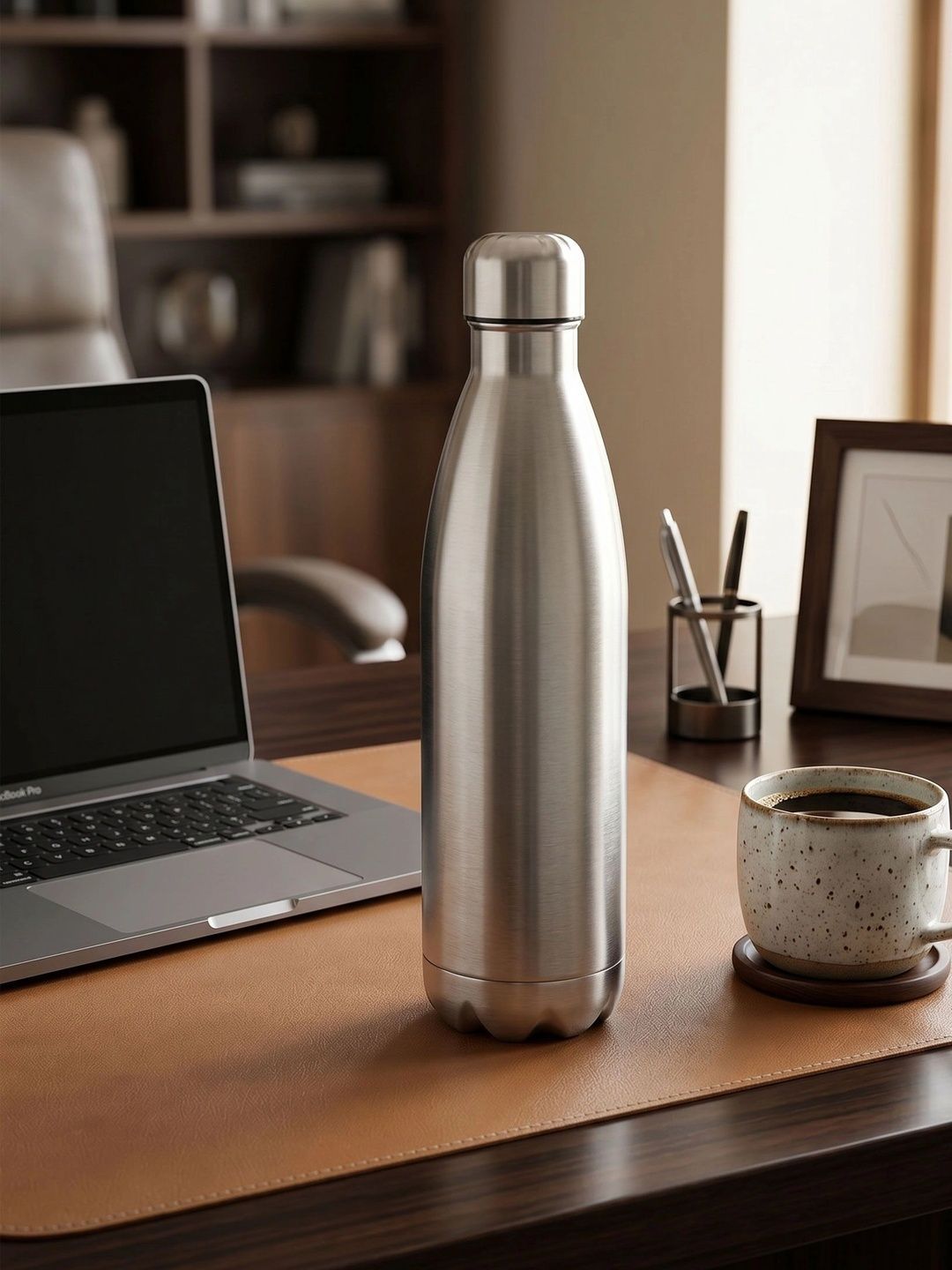 SeaRegal Silver-Toned Single Stainless Steel Solid Single Wall Vacuum Water Bottle
