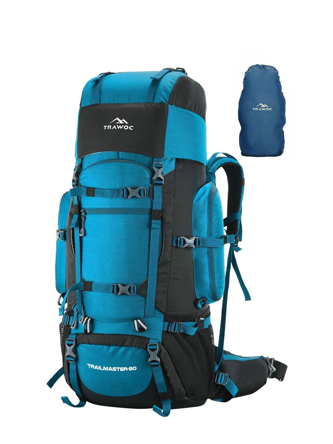 TRAWOC TRAILMASTER 80L Solid Backpack With Shoe Compartment For Hiking Camping Rucksack