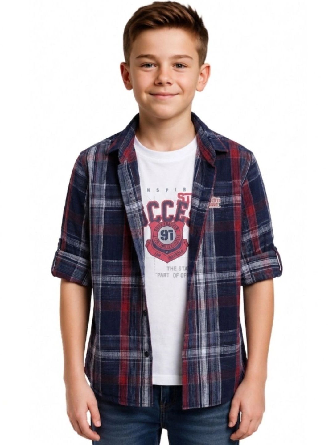 CAVIO Boys Comfort Tartan Checks Checked Casual Shirt