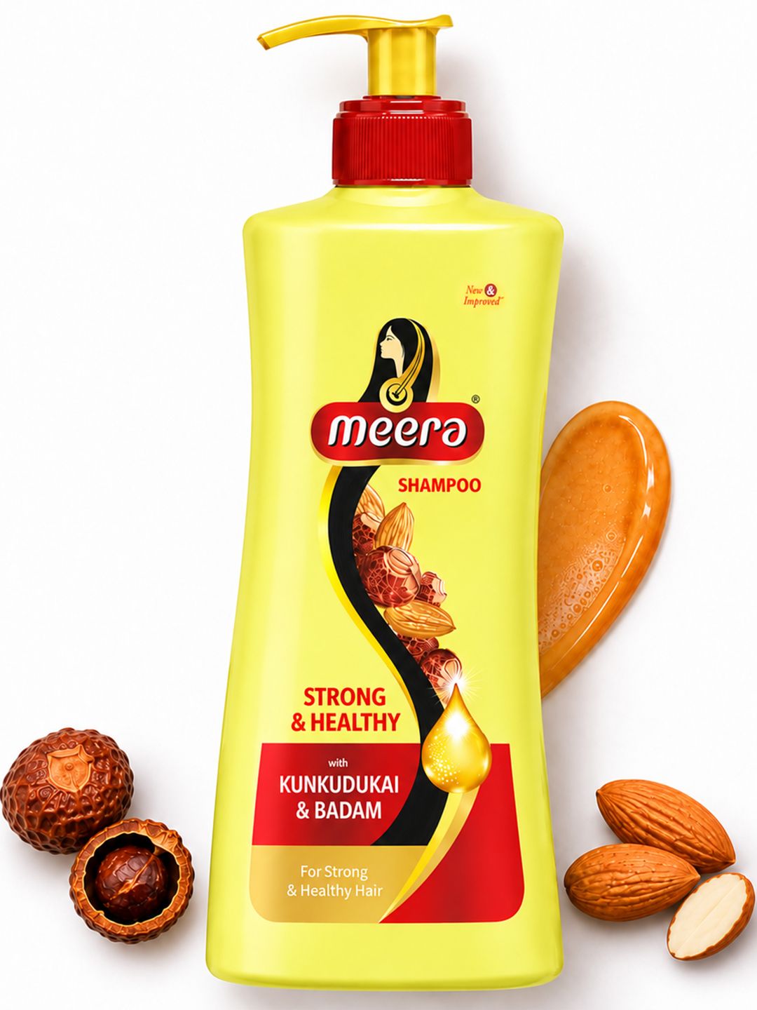 MEERA Strong & Healthy Shampoo | Kunkudukai & Badam | 1000ml