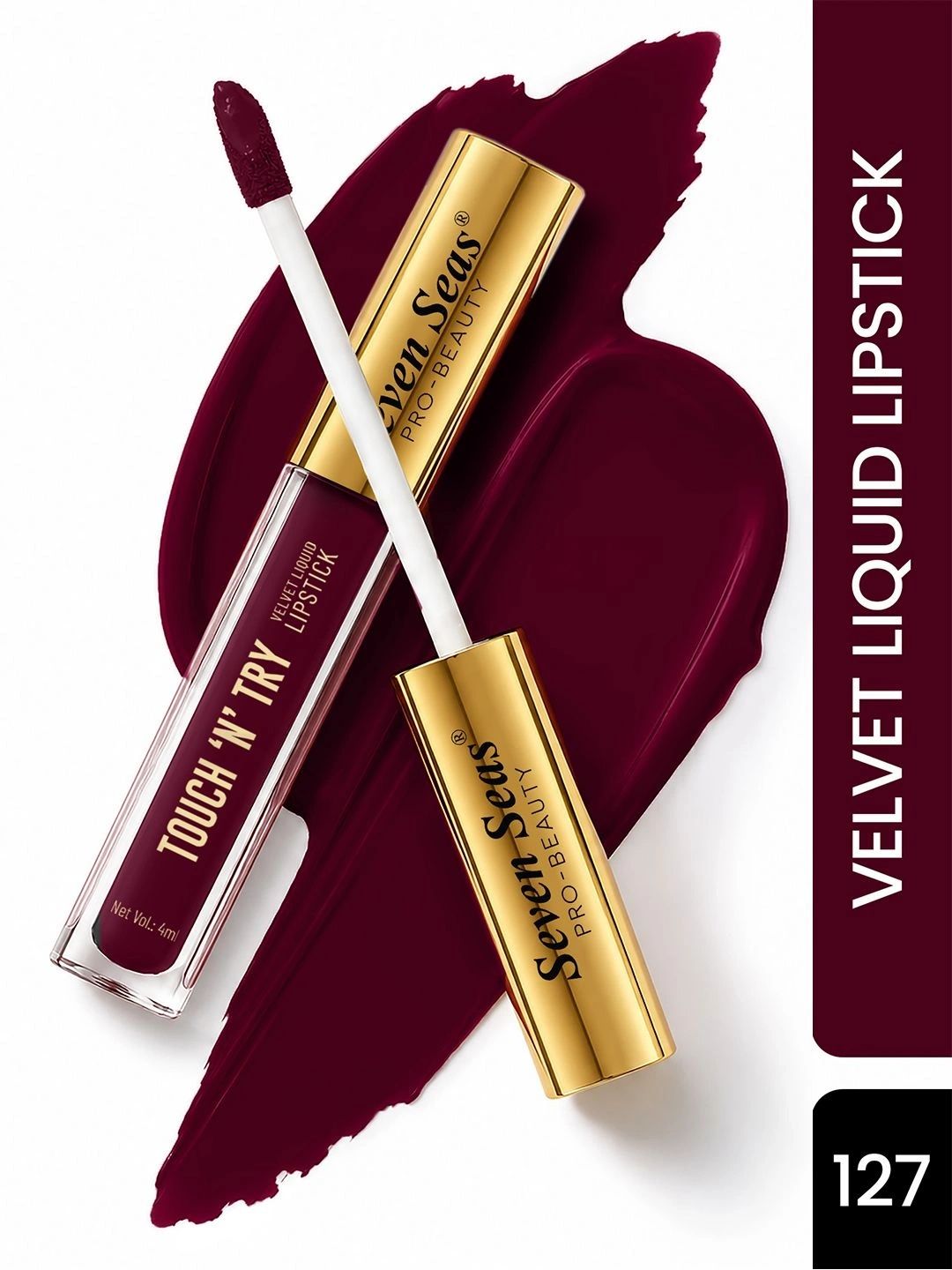Buy Seven Seas Touch N Try Velvet Long Lasting Waterproof Liquid Lipstick   4 Ml  Magenta  127 -  - Personal Care for Women