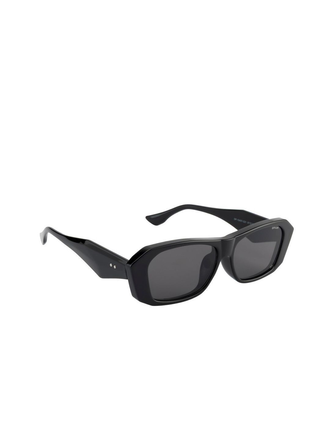 OPIUM Unisex Grey Lens & Black hexa Sunglasses