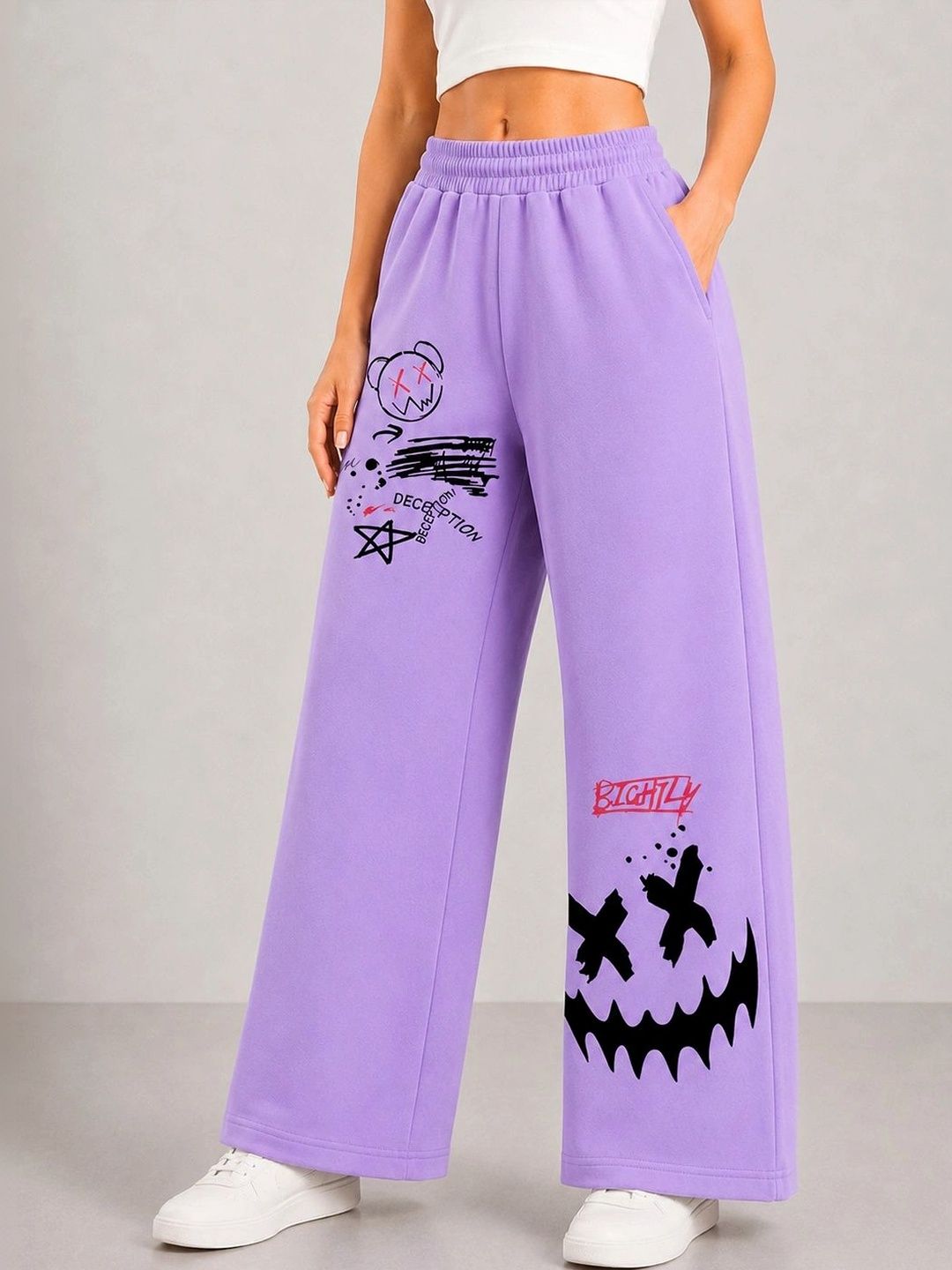 KEESOR Girls Relaxed Fit Graphic Print Training Track Pants