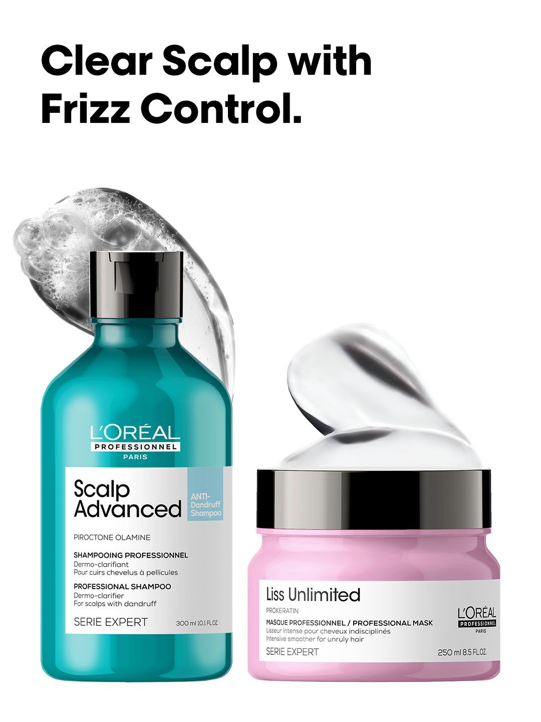 LOreal Professionnel Set of Serie Expert Anti-Dandruff Shampoo + Liss Smoothing Mask