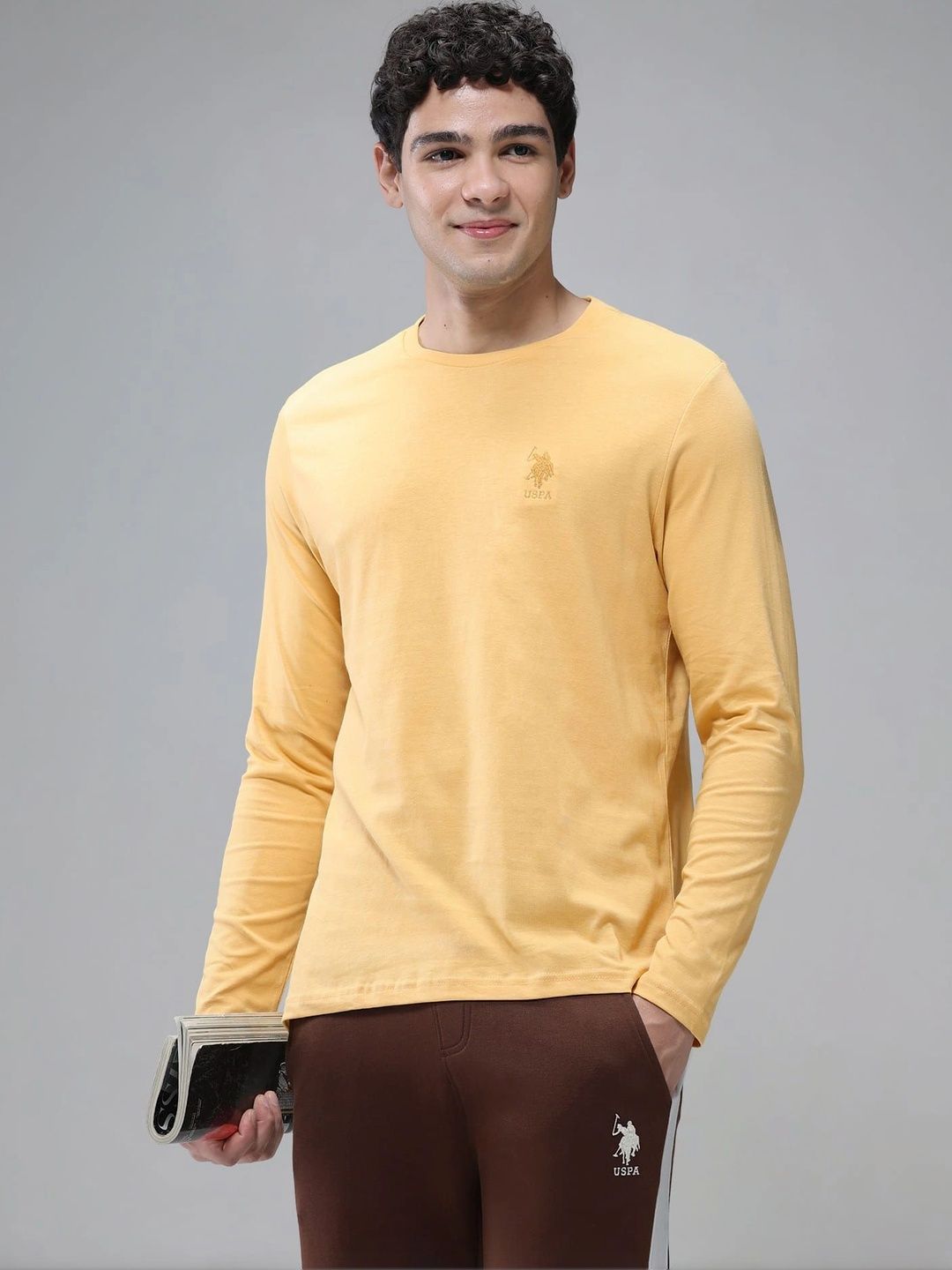 Buy U.S. Polo Assn. Round Neck Long Sleeves Pure Cotton I693 Lounge T Shirt -  - Apparel for Men