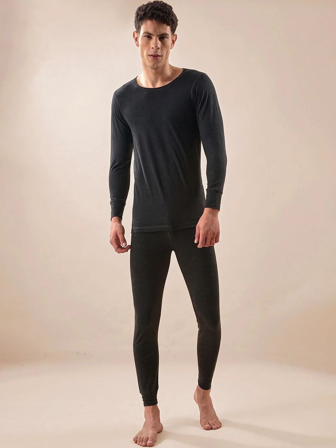 INFERNO Men Multifiber Layer Cotton Round Neck Full Sleeve Winter Thermal Set