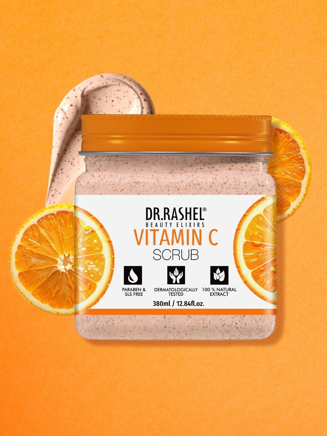 DR.RASHEL Vitamin C 380ml Face & Body Scrub for Exfoliating & Smoothing Skin