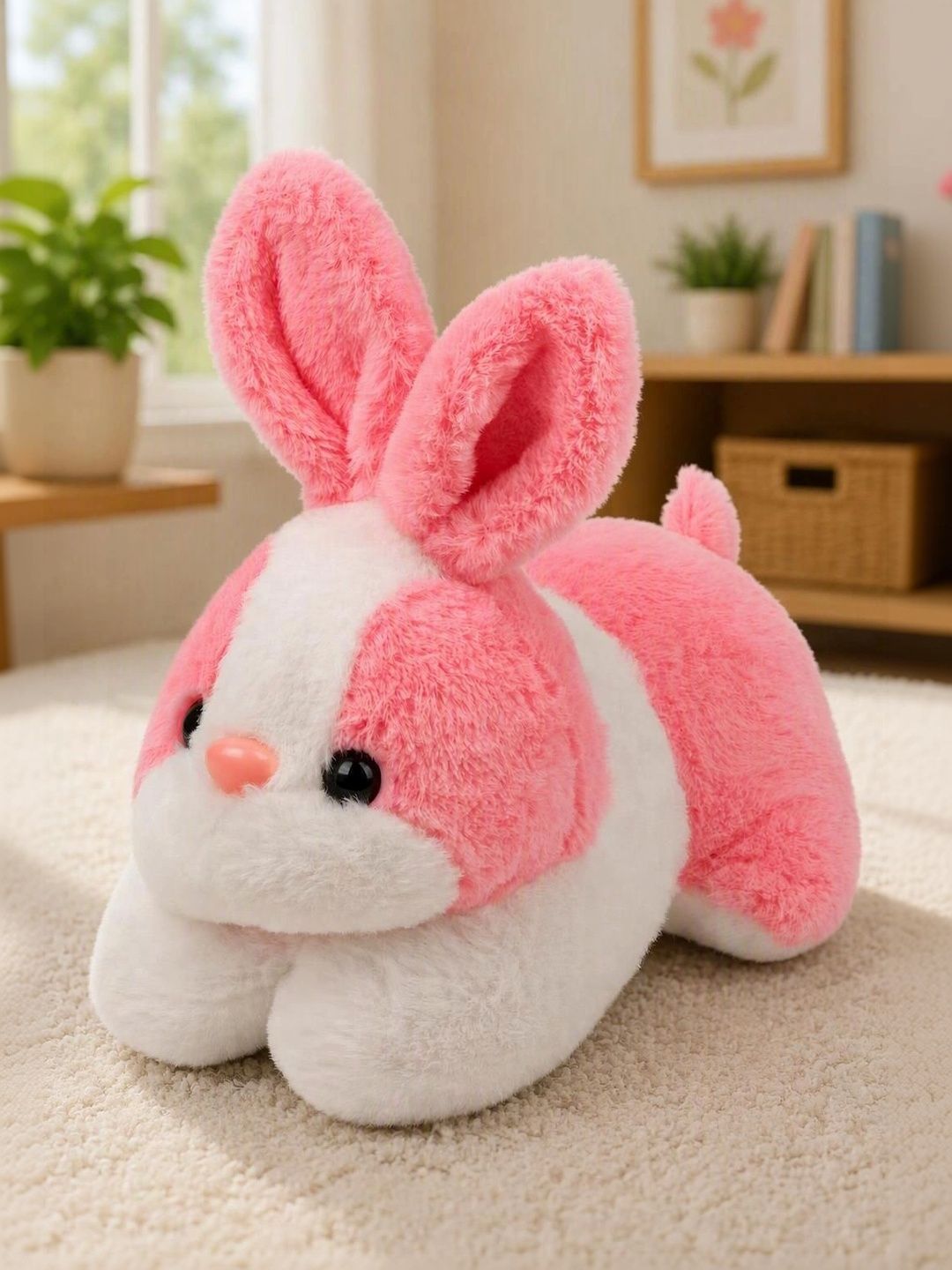 DukieKooky Kids Pink & White Solid Bunny Soft Toys