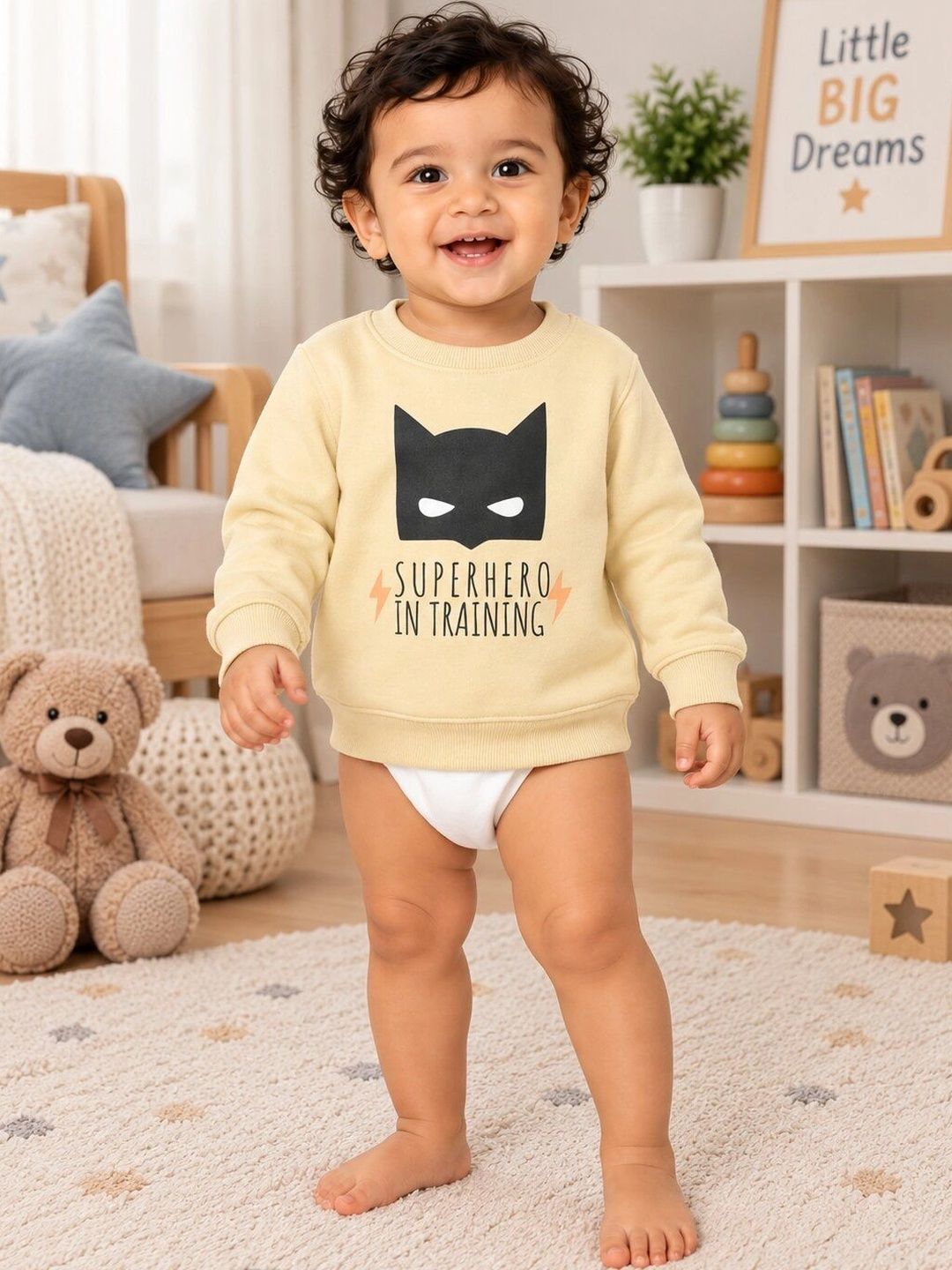 Bodycare Kids Boys Typography Printed Fleece Sweatshirt