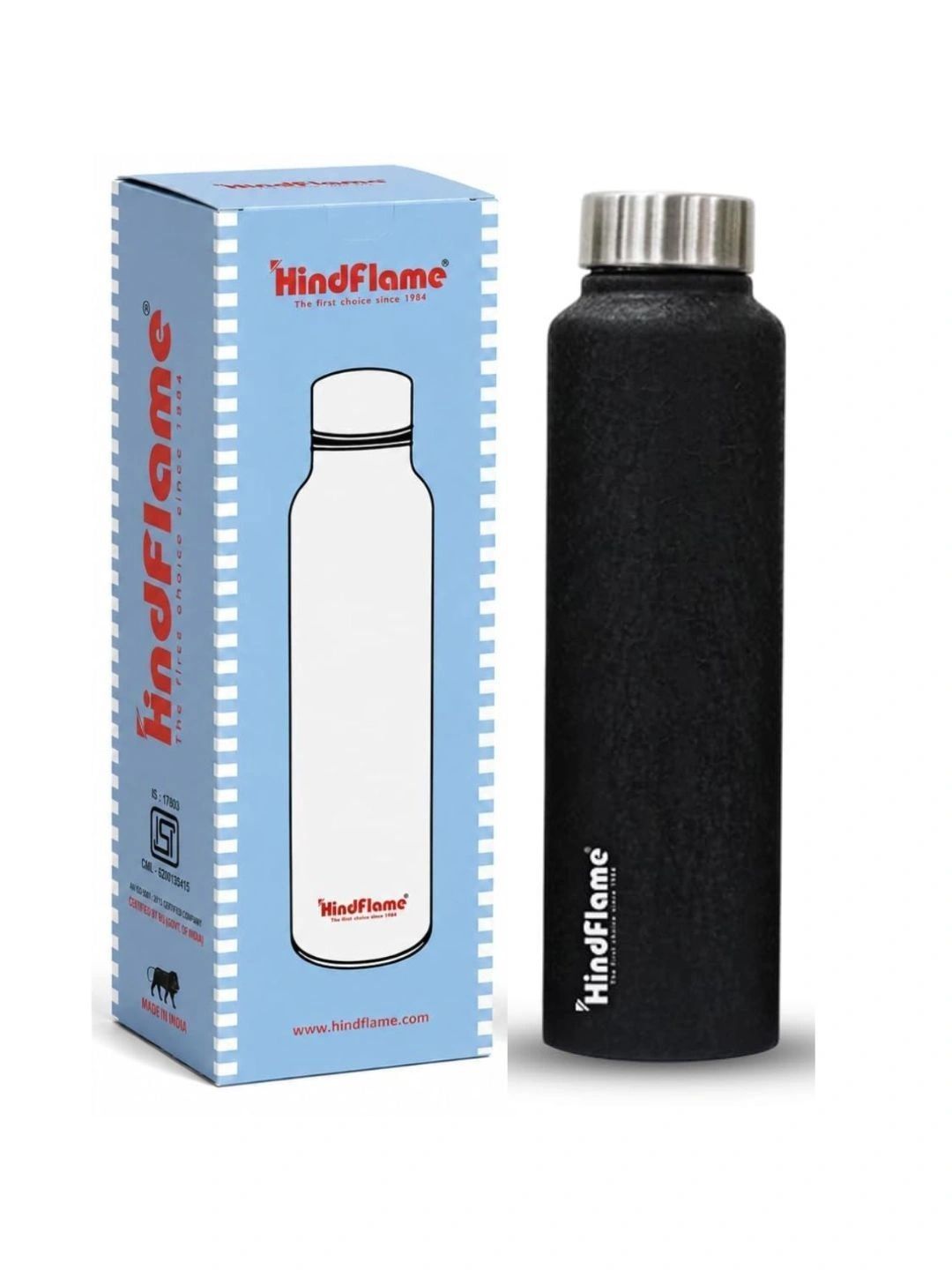 Hindflame Black Feather X (Pack of 1) Stainless Steel Solid Water Bottle 1000ml