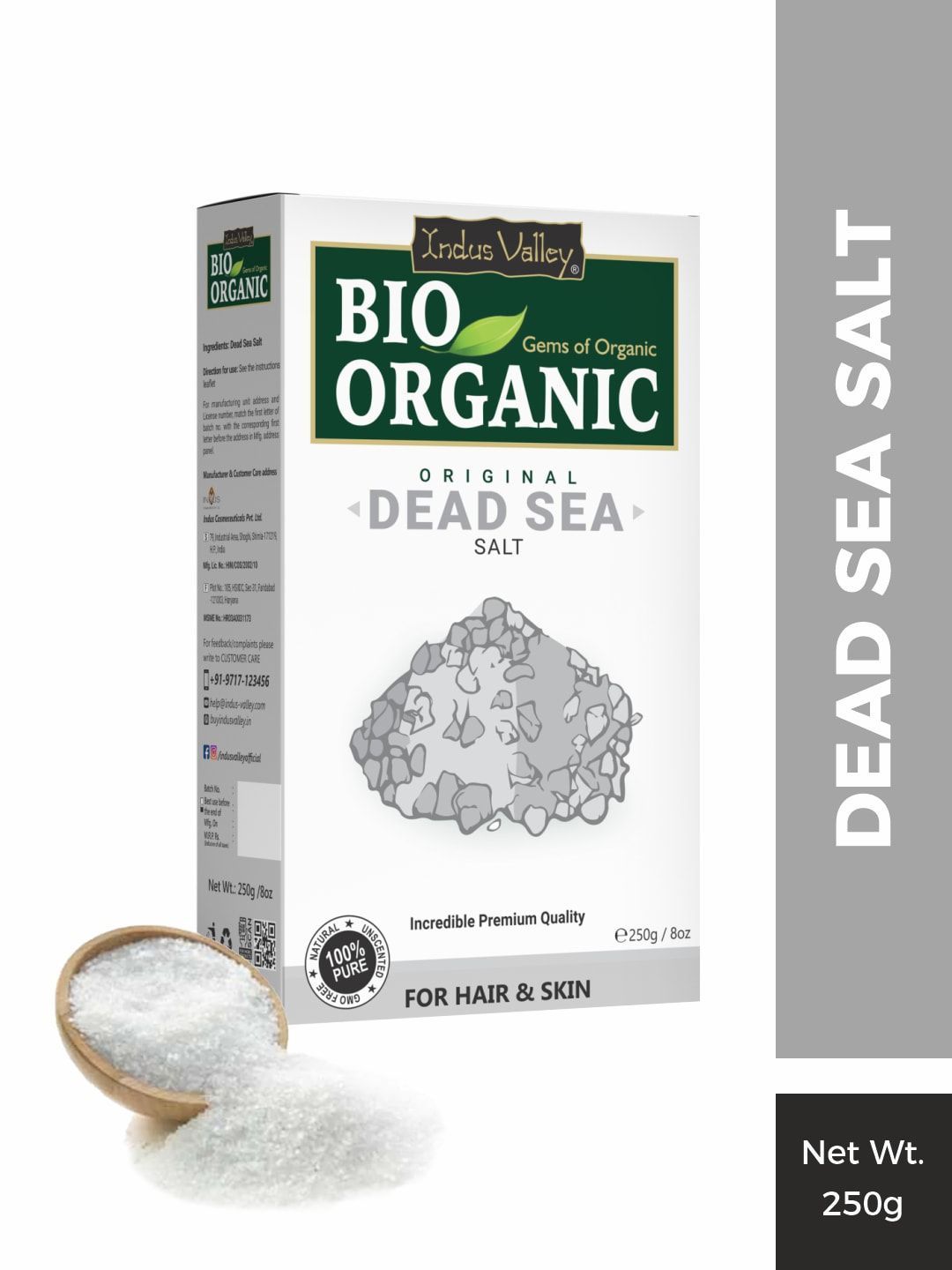 Indus Valley Bio Organic 100% Natural Dead Sea Salt 250g