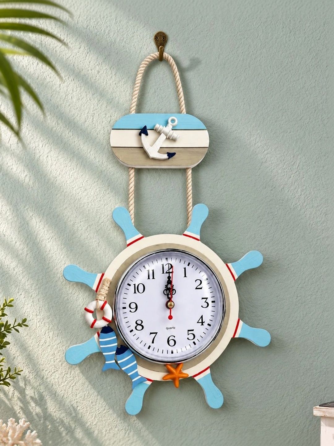 Buy AARVI DECOR STUDIO Aquatic White & Blue Wooden Kid