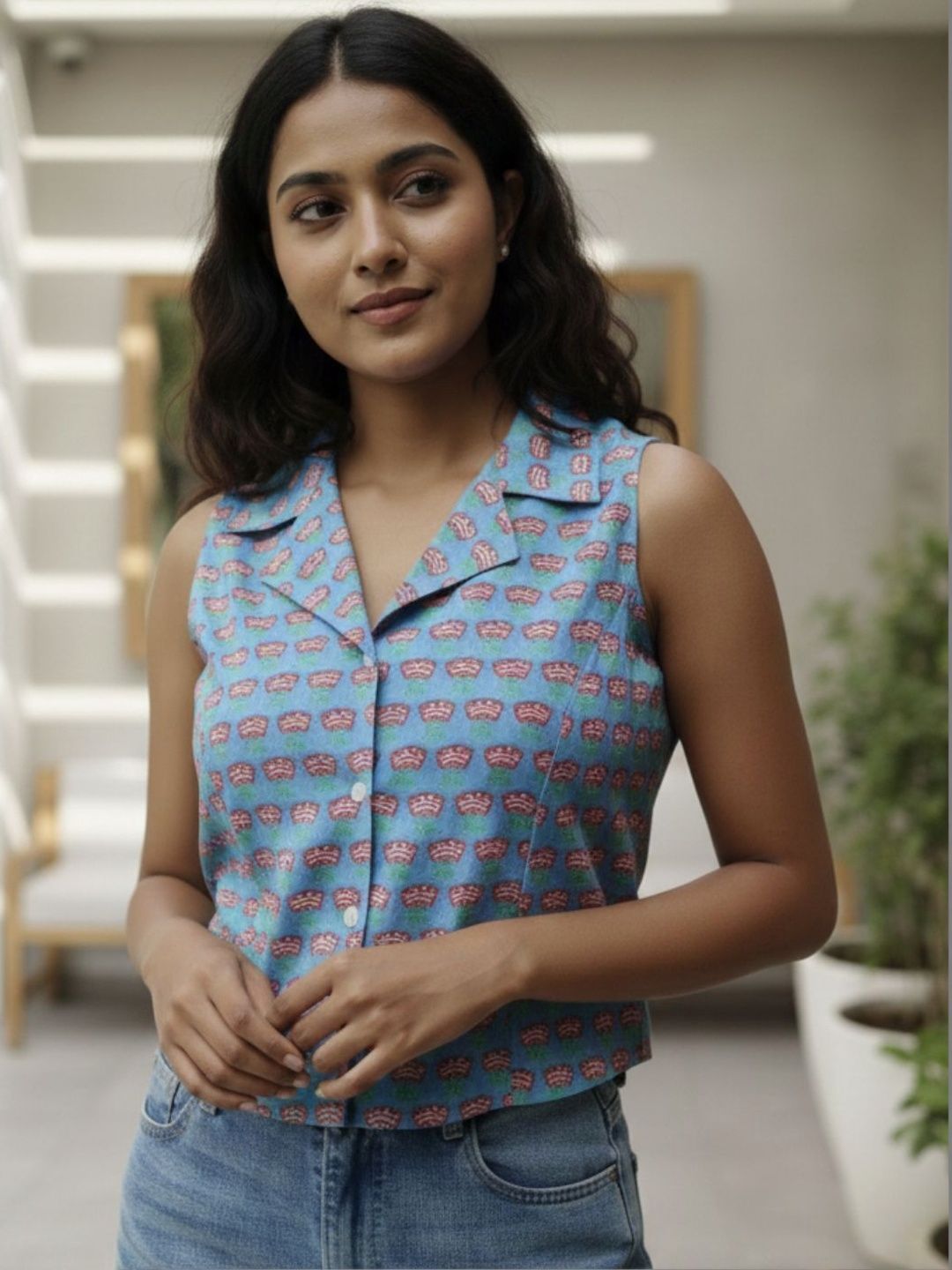 Varanga Print Ethnic Cotton Top